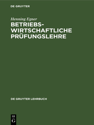 cover image of Betriebswirtschaftliche Prüfungslehre
